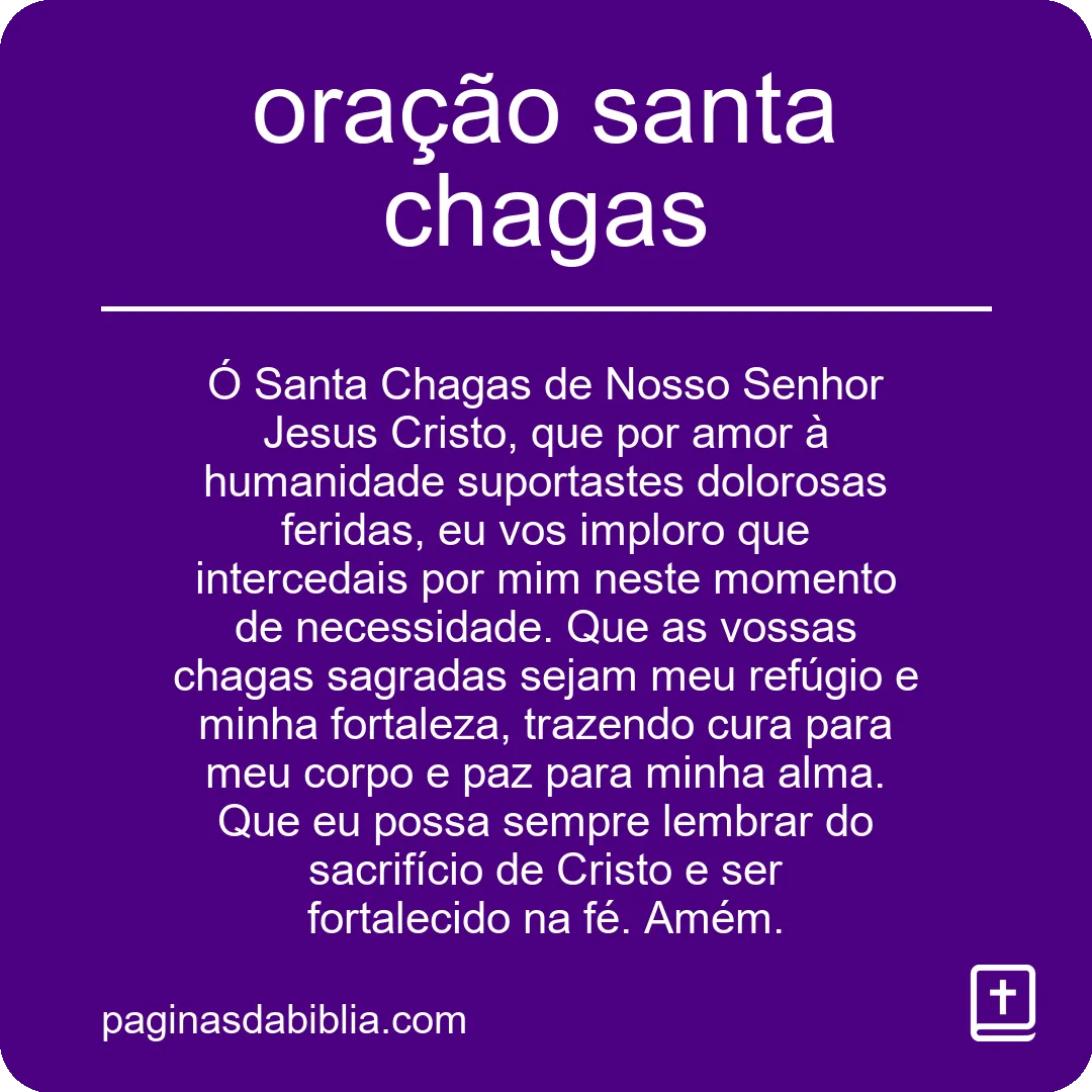 oração santa chagas