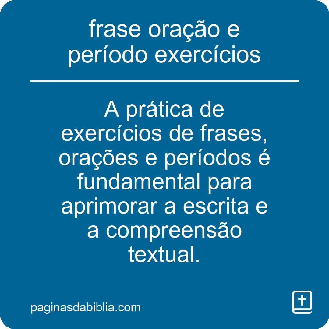 frase oração e período exercícios