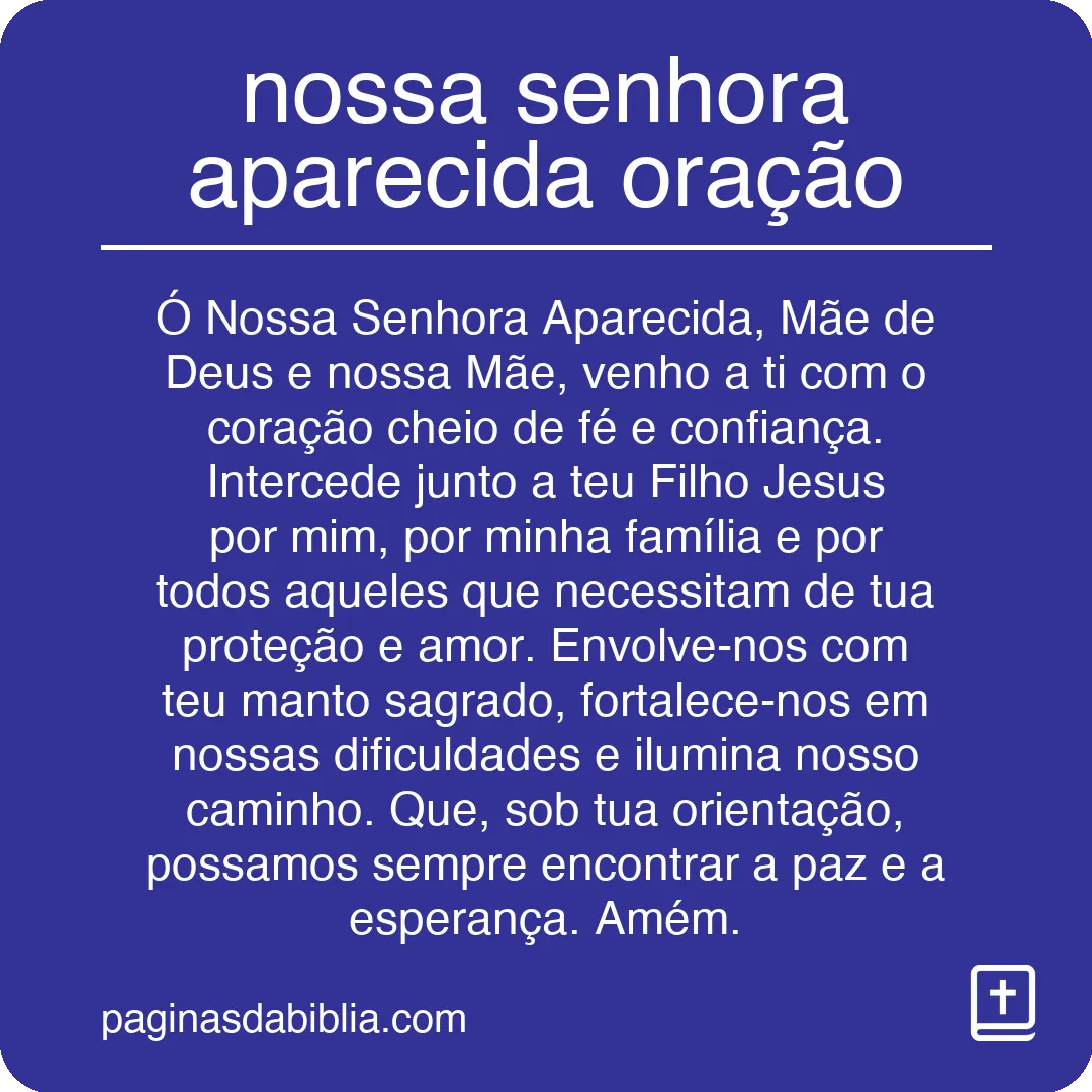 nossa senhora aparecida oração