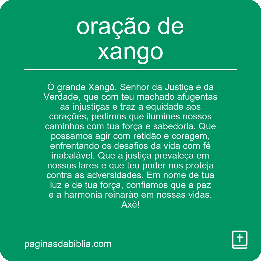 oração de xango