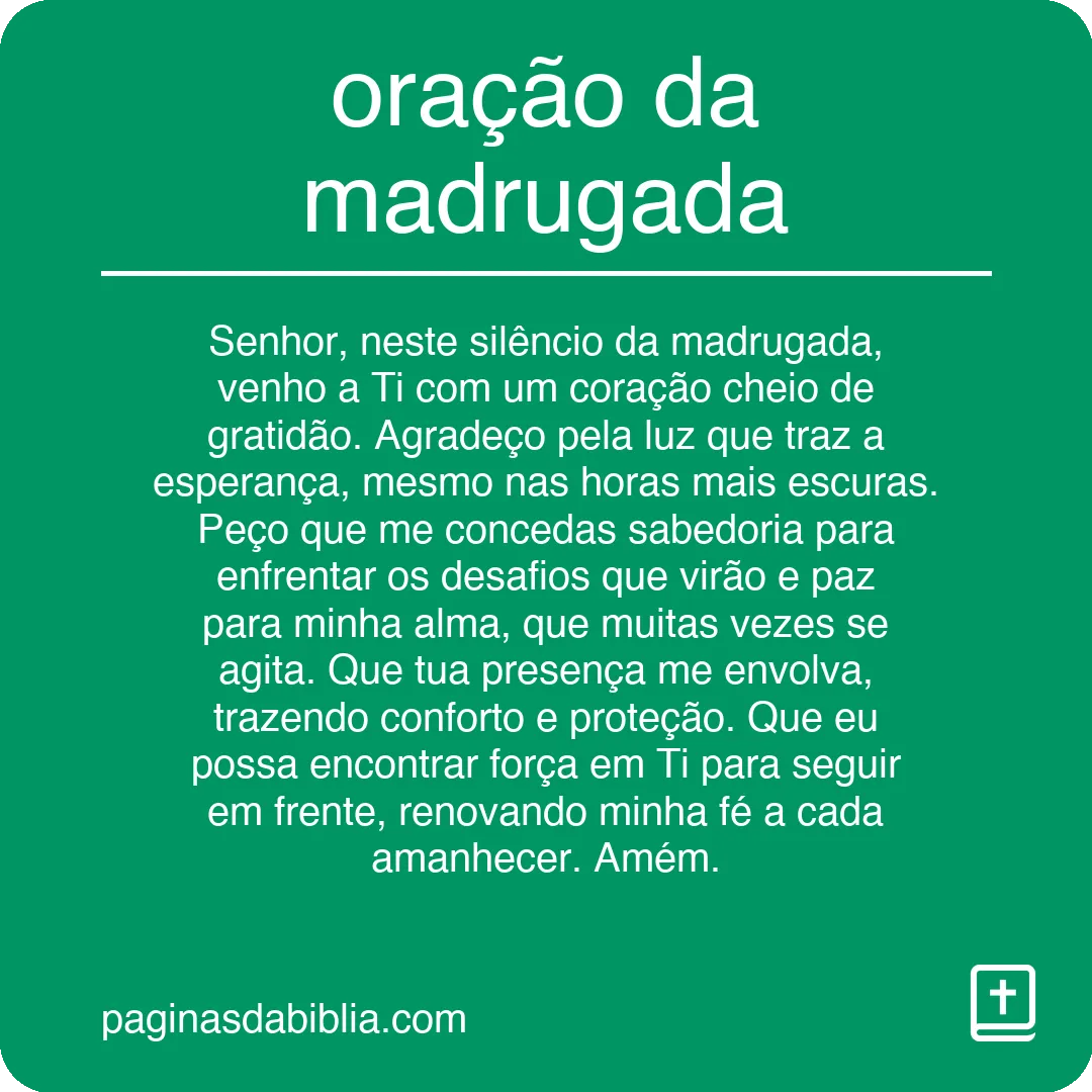 oração da madrugada