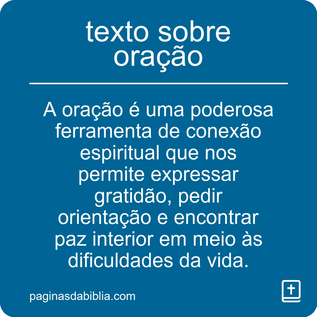 texto sobre oração