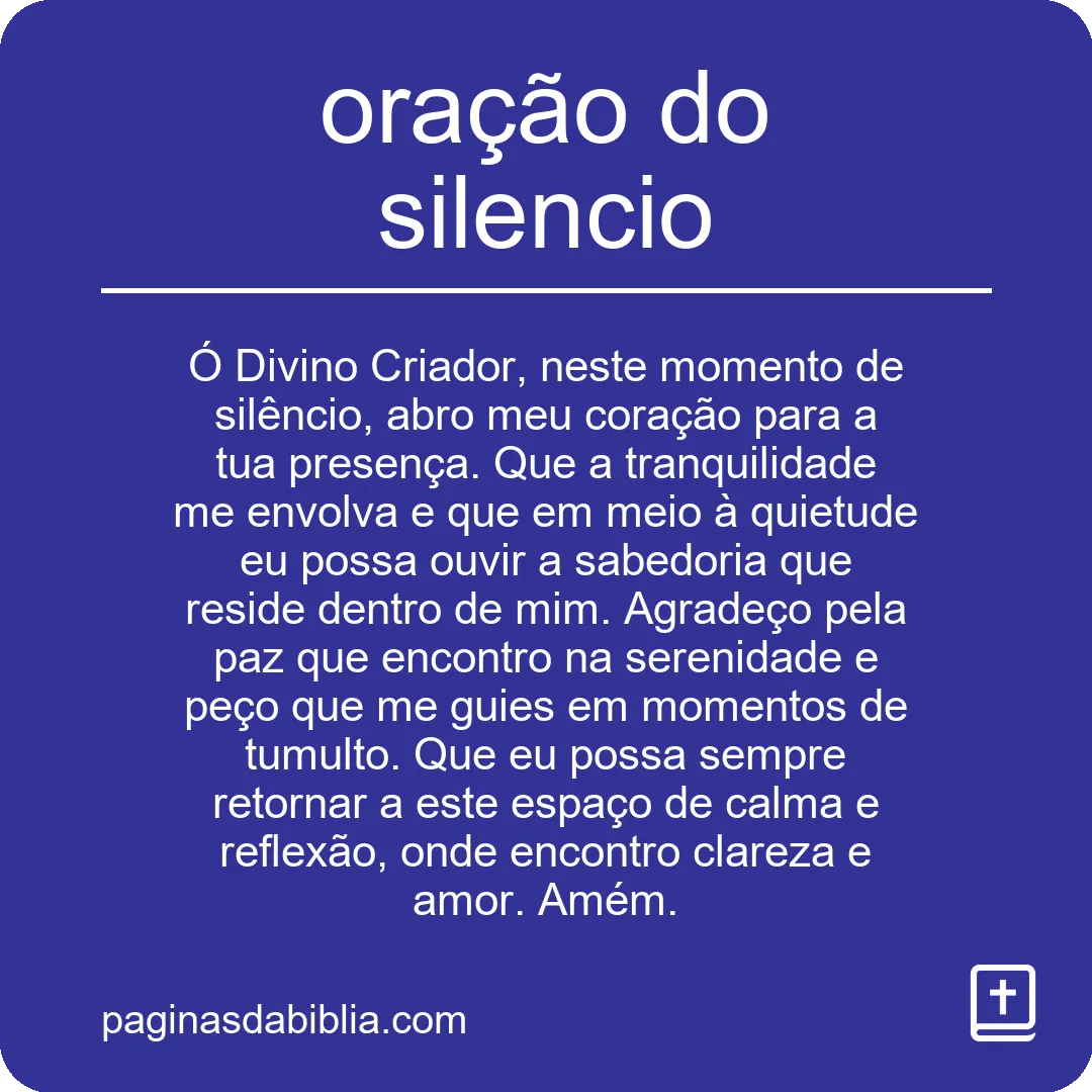 oração do silencio