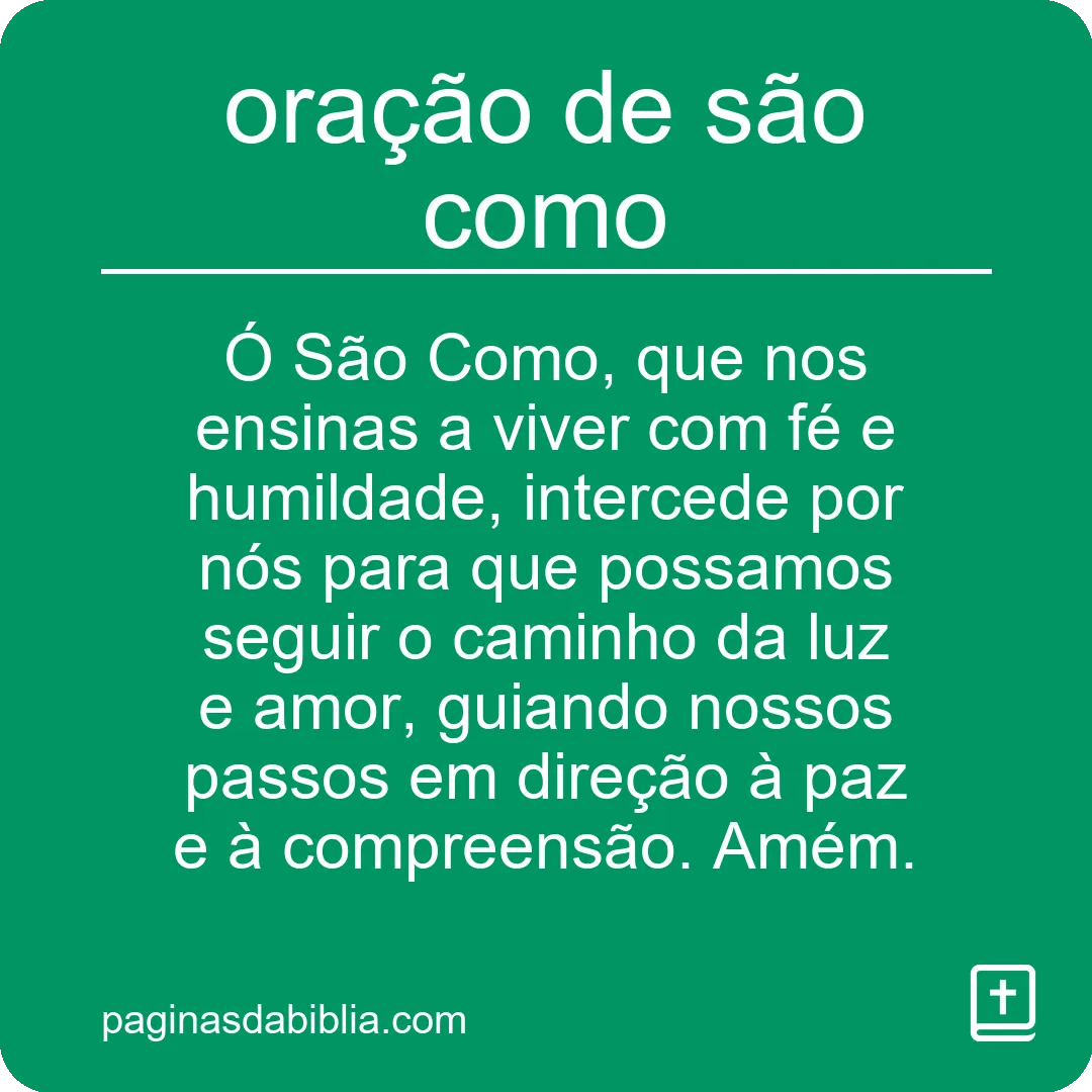 oração de são como