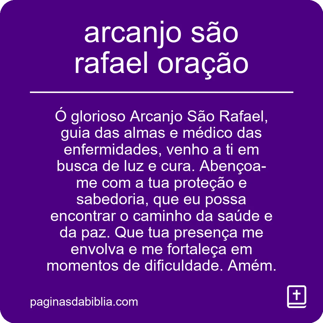 arcanjo são rafael oração