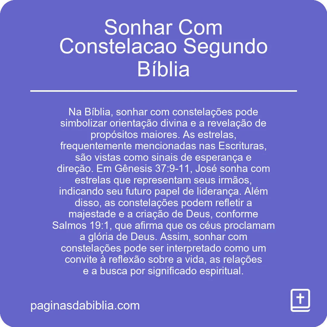 Sonhar Com Constelacao Segundo Bíblia