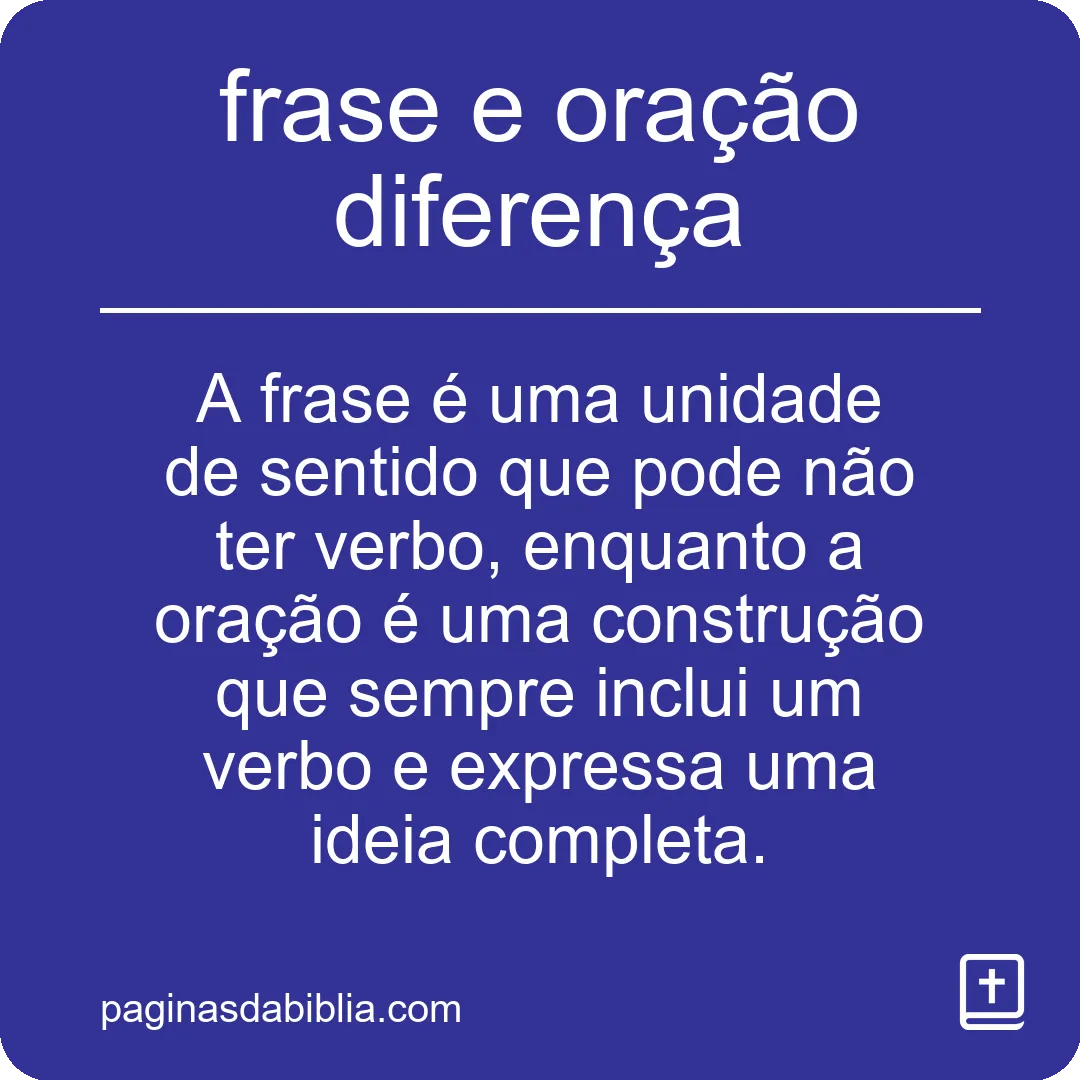 frase e oração diferença