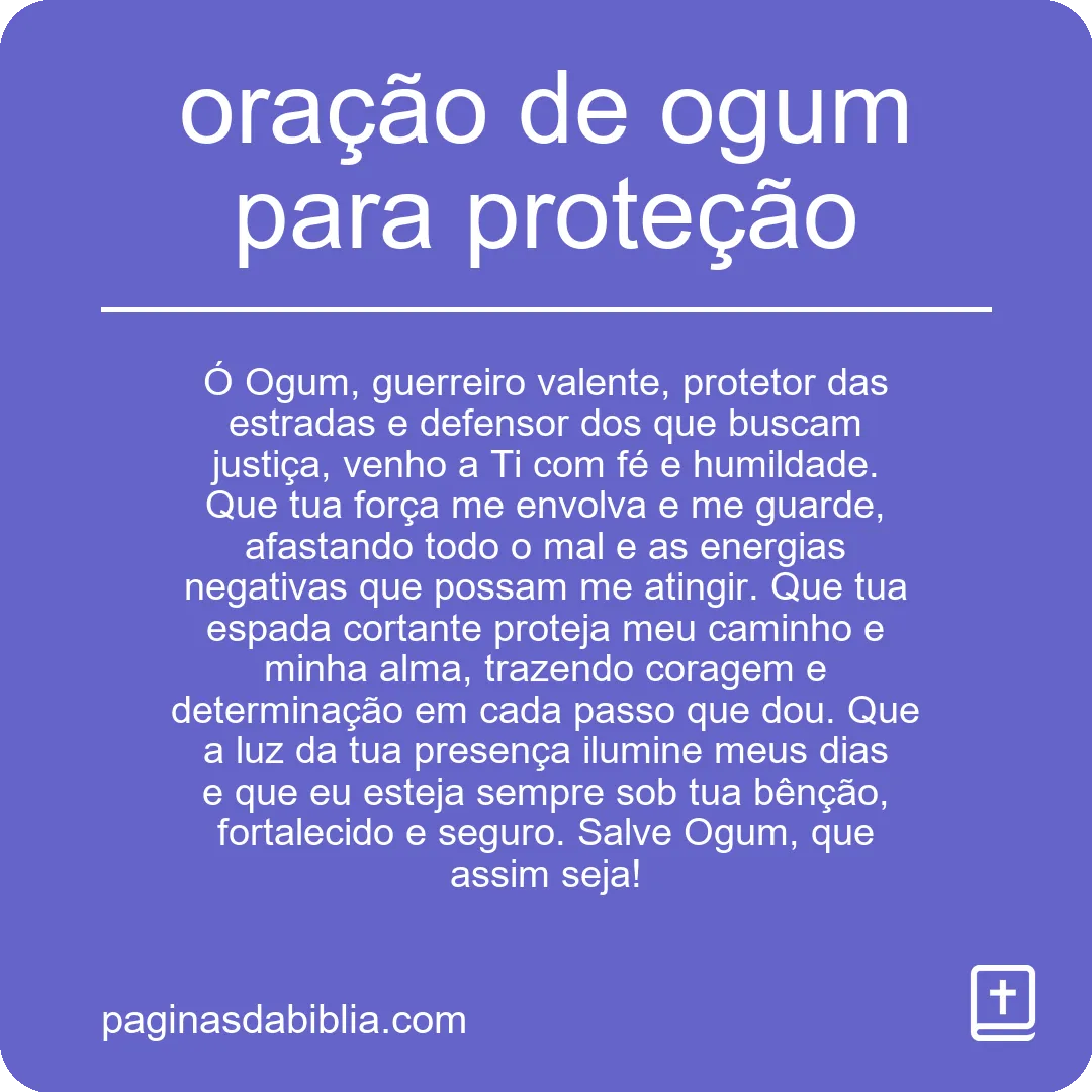 oração de ogum para proteção