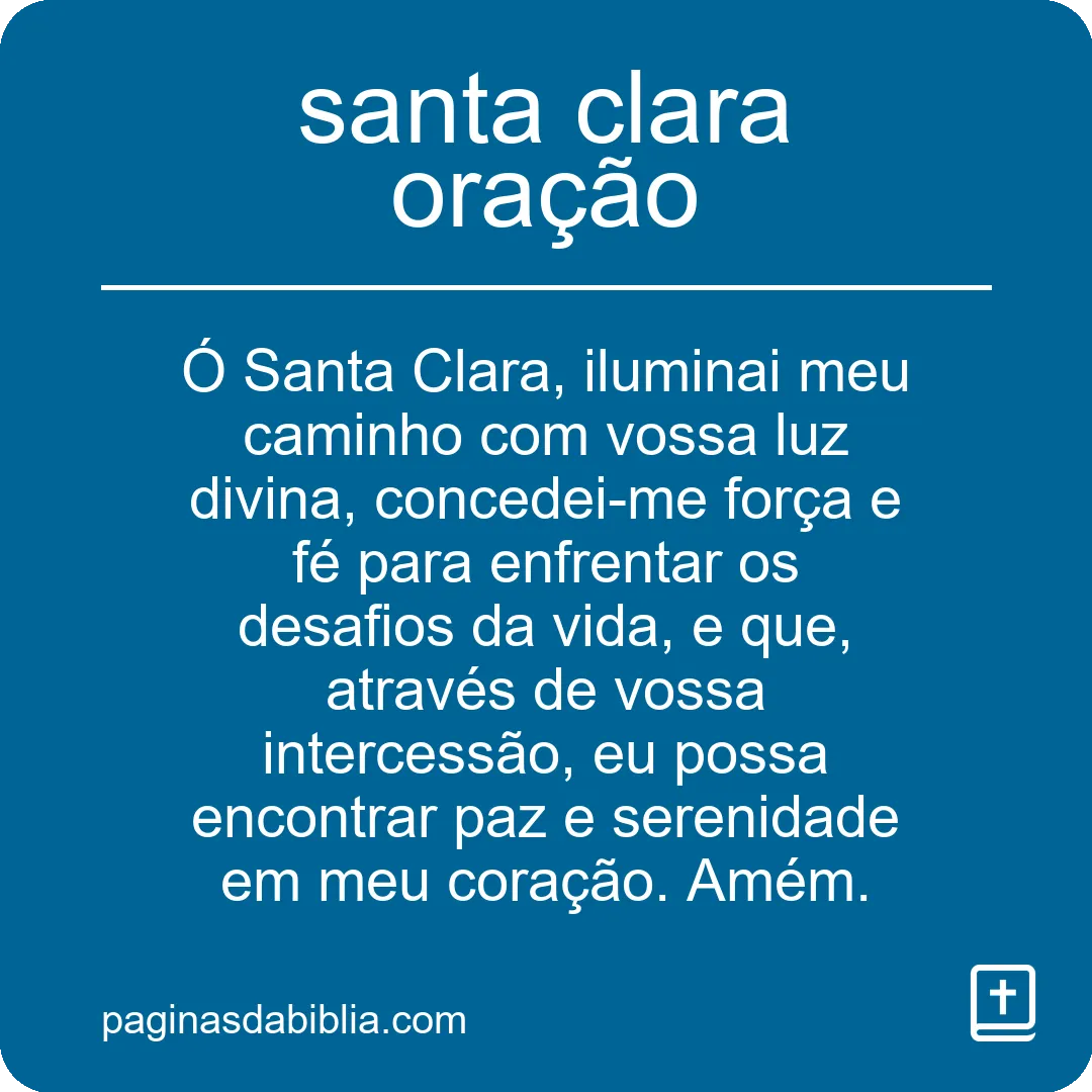 santa clara oração