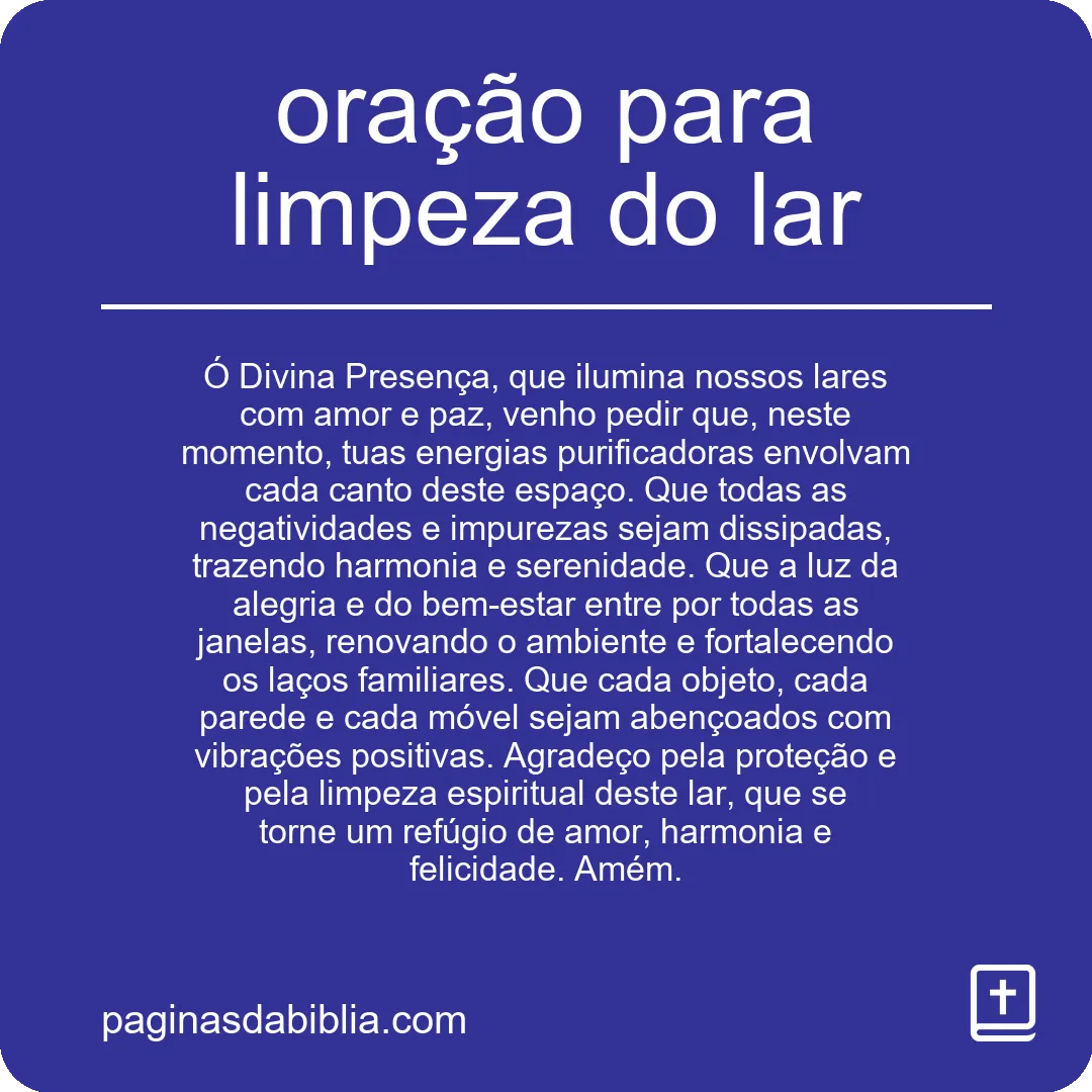 oração para limpeza do lar