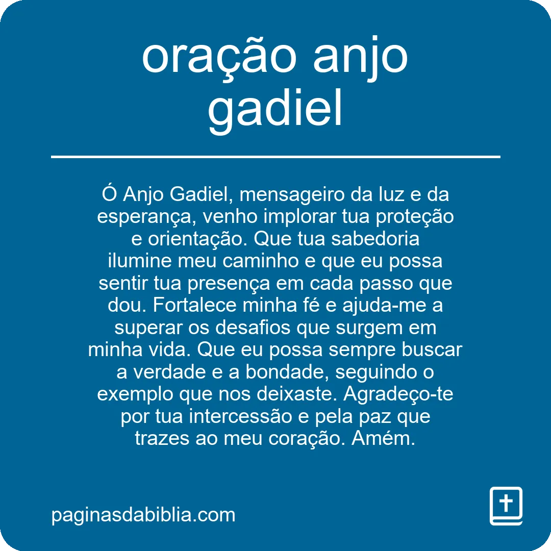 oração anjo gadiel