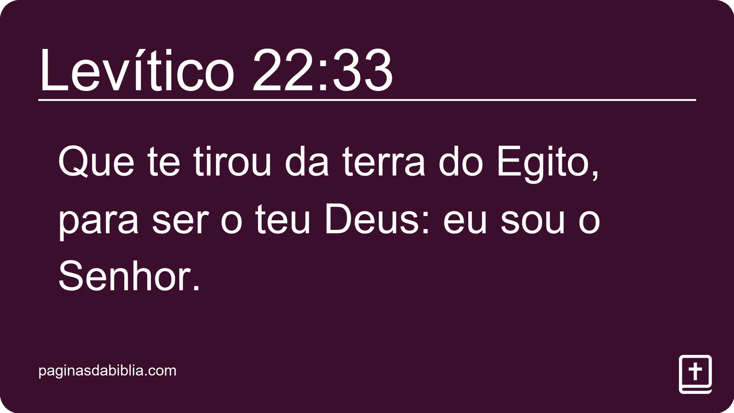 Levítico 22:33