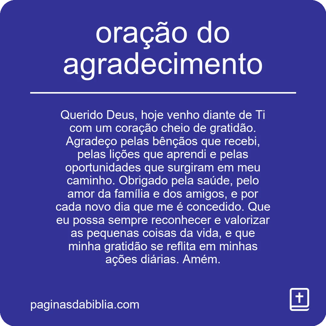 oração do agradecimento