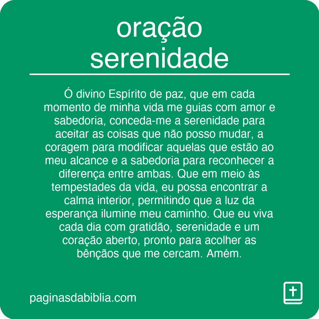 oração serenidade