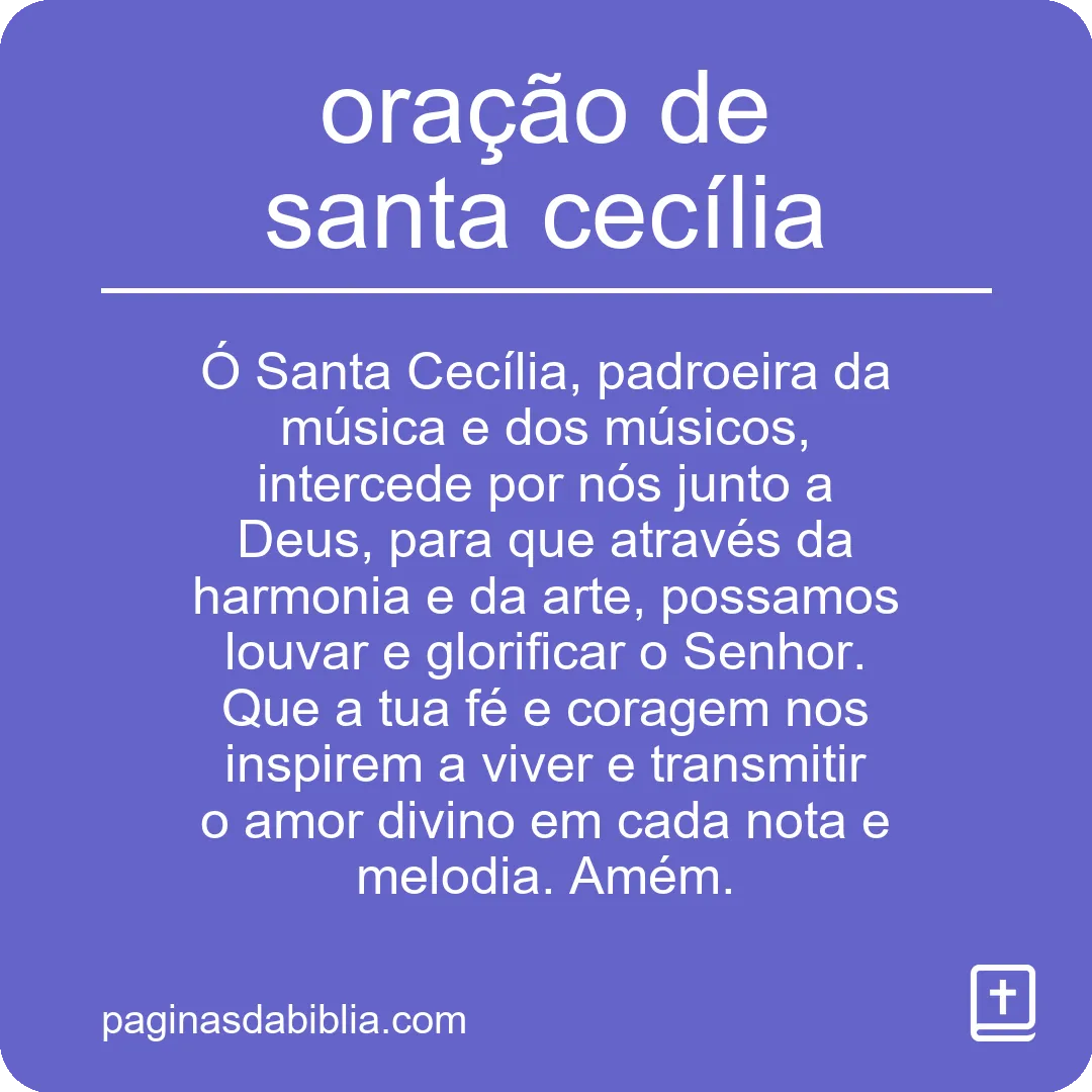 oração de santa cecília