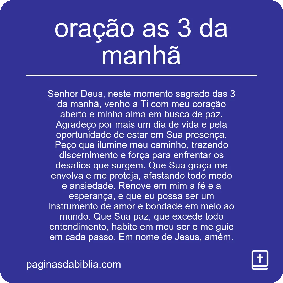 oração as 3 da manhã