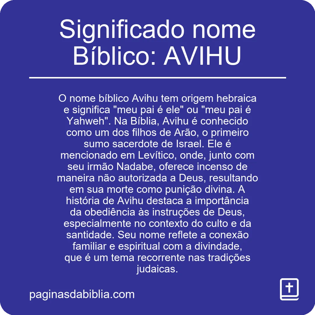 Significado nome Bíblico: AVIHU