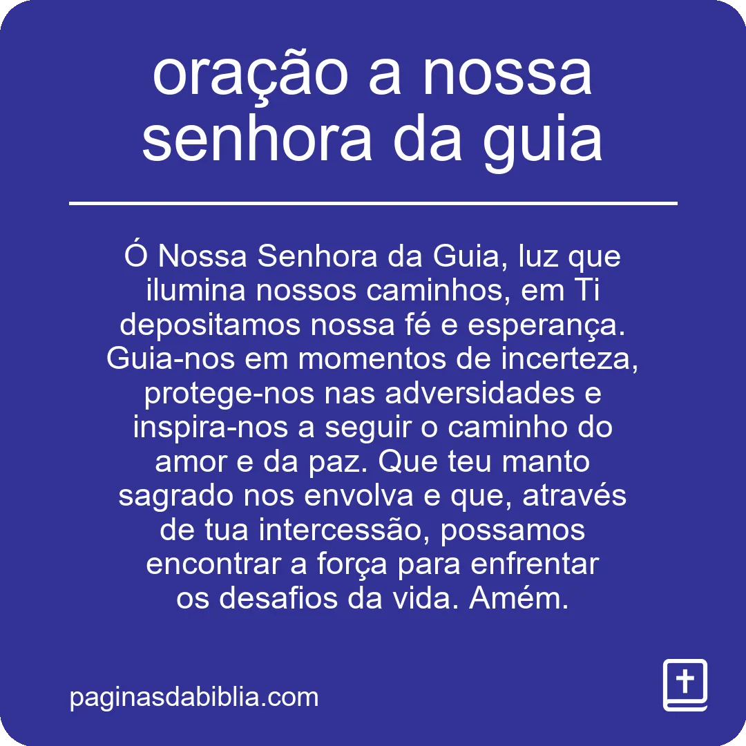 oração a nossa senhora da guia