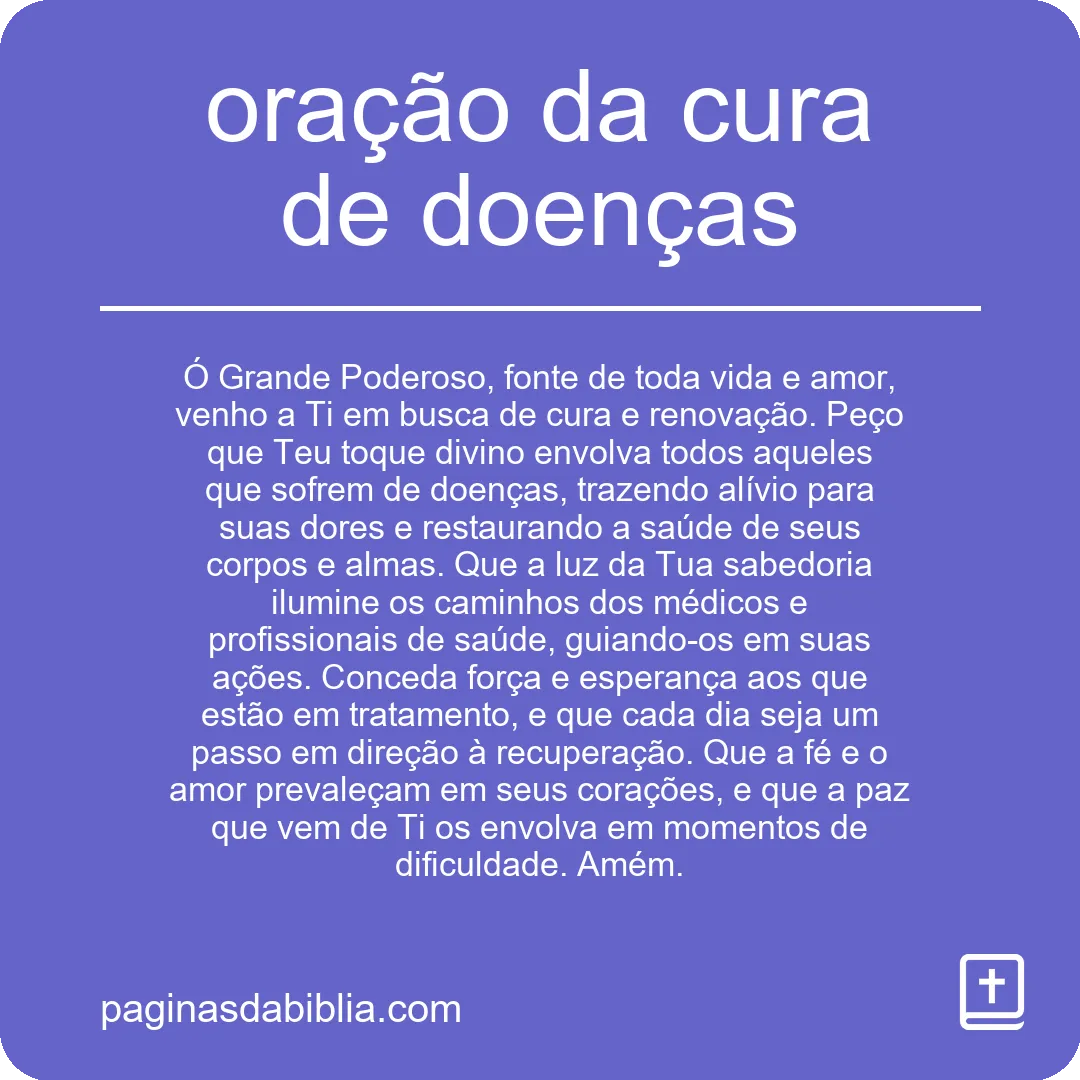 oração da cura de doenças