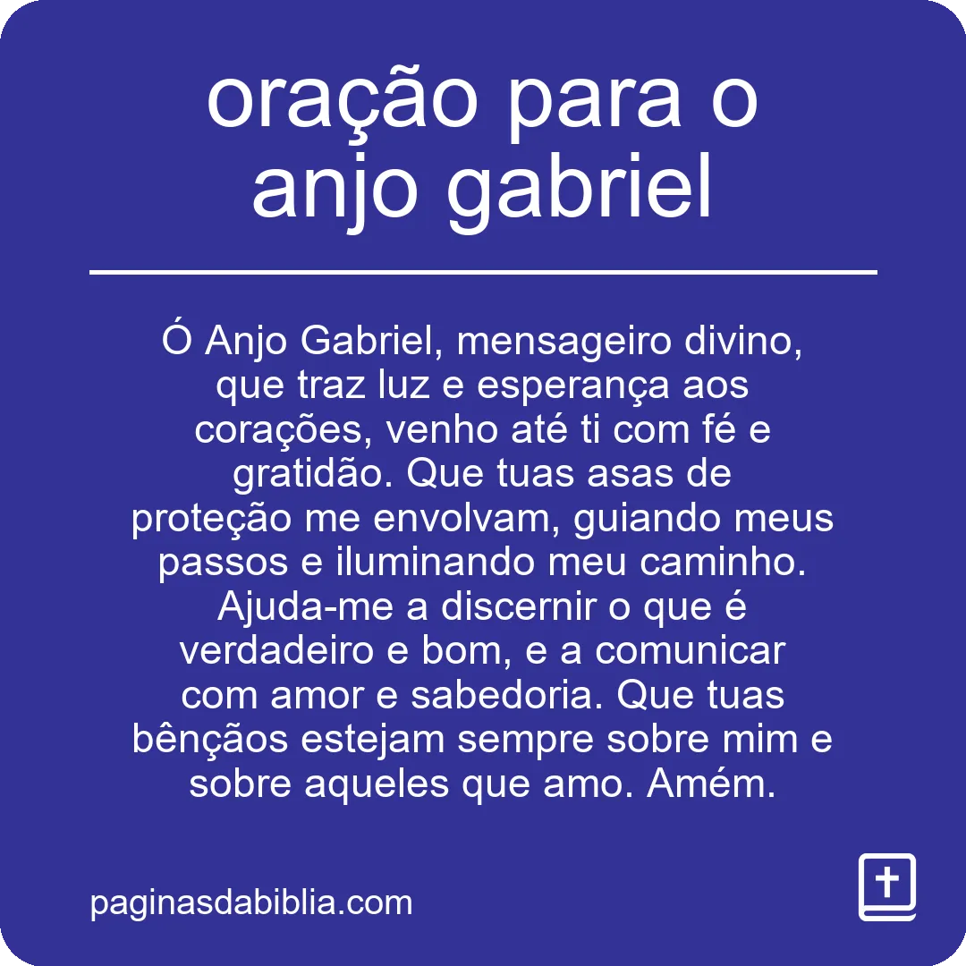 oração para o anjo gabriel