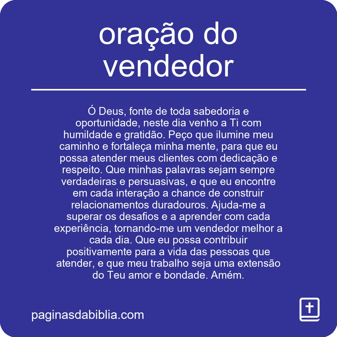 oração do vendedor