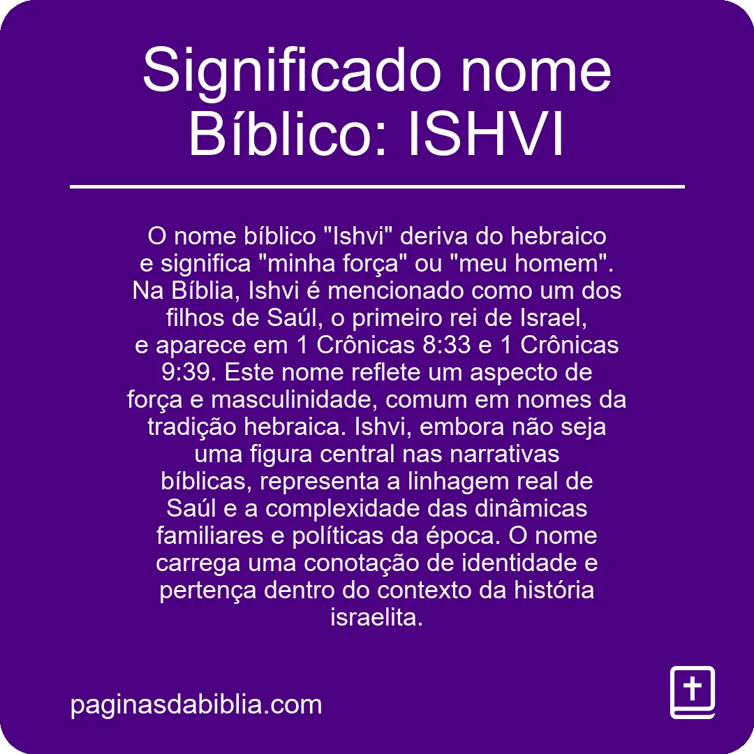 Significado nome Bíblico: ISHVI