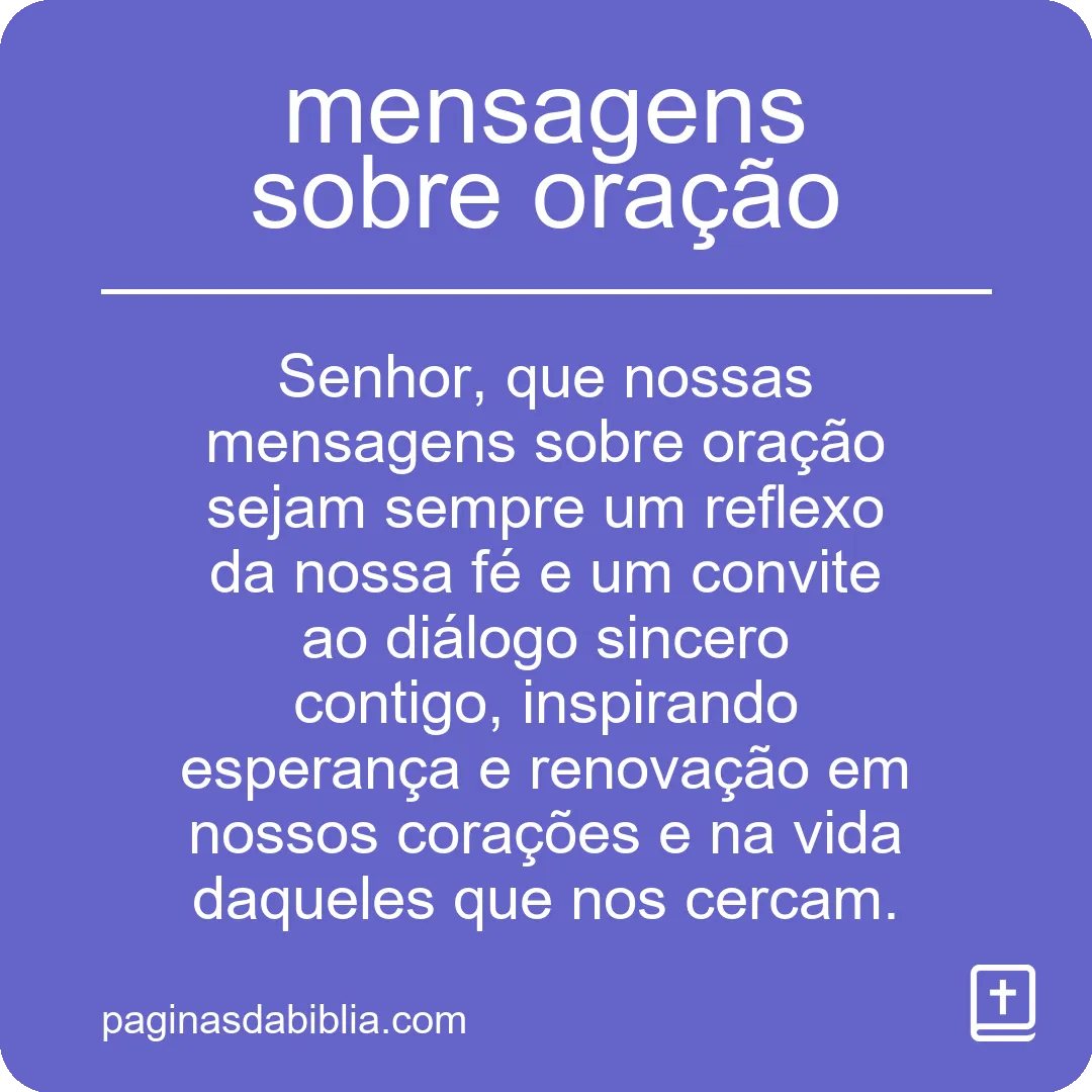 mensagens sobre oração