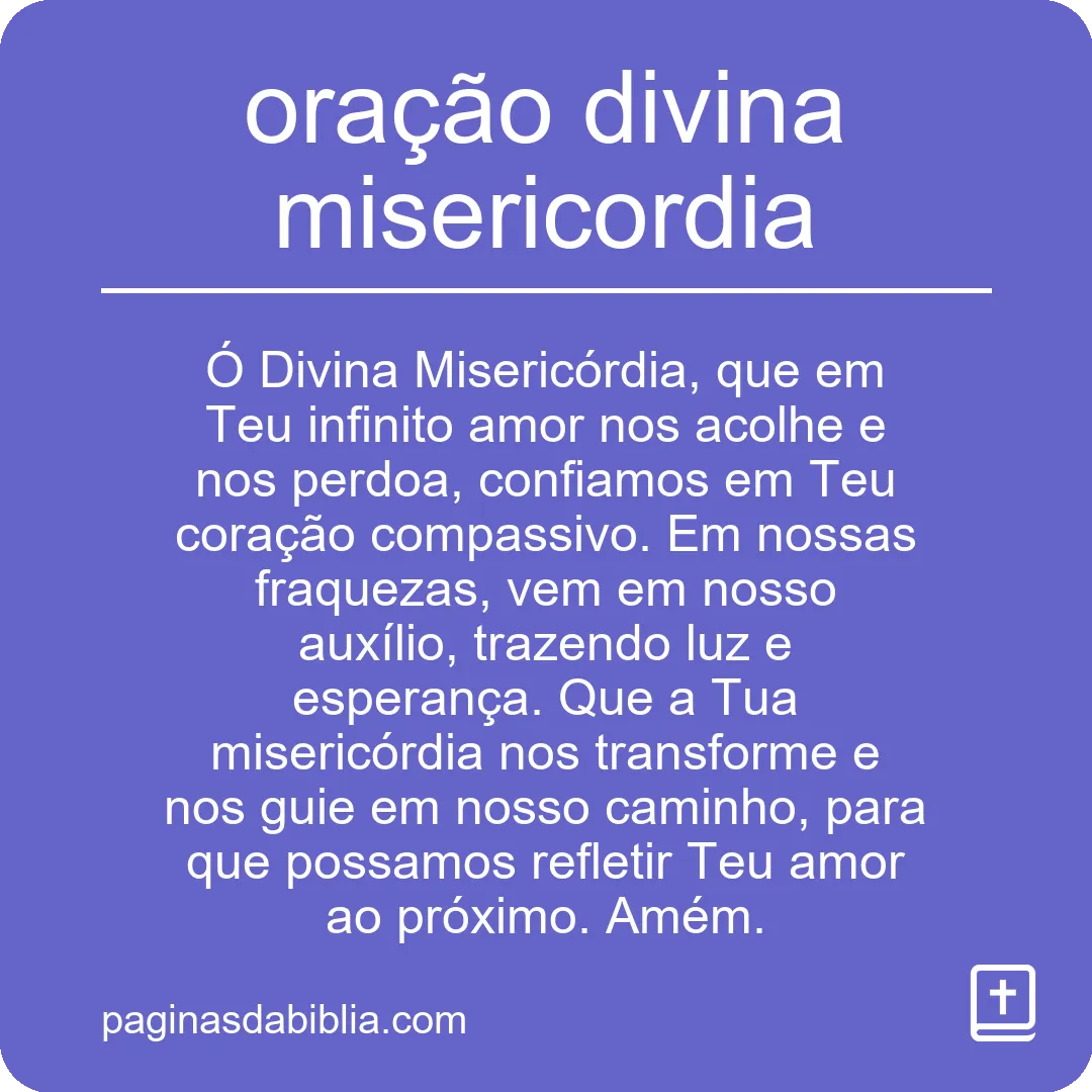 oração divina misericordia