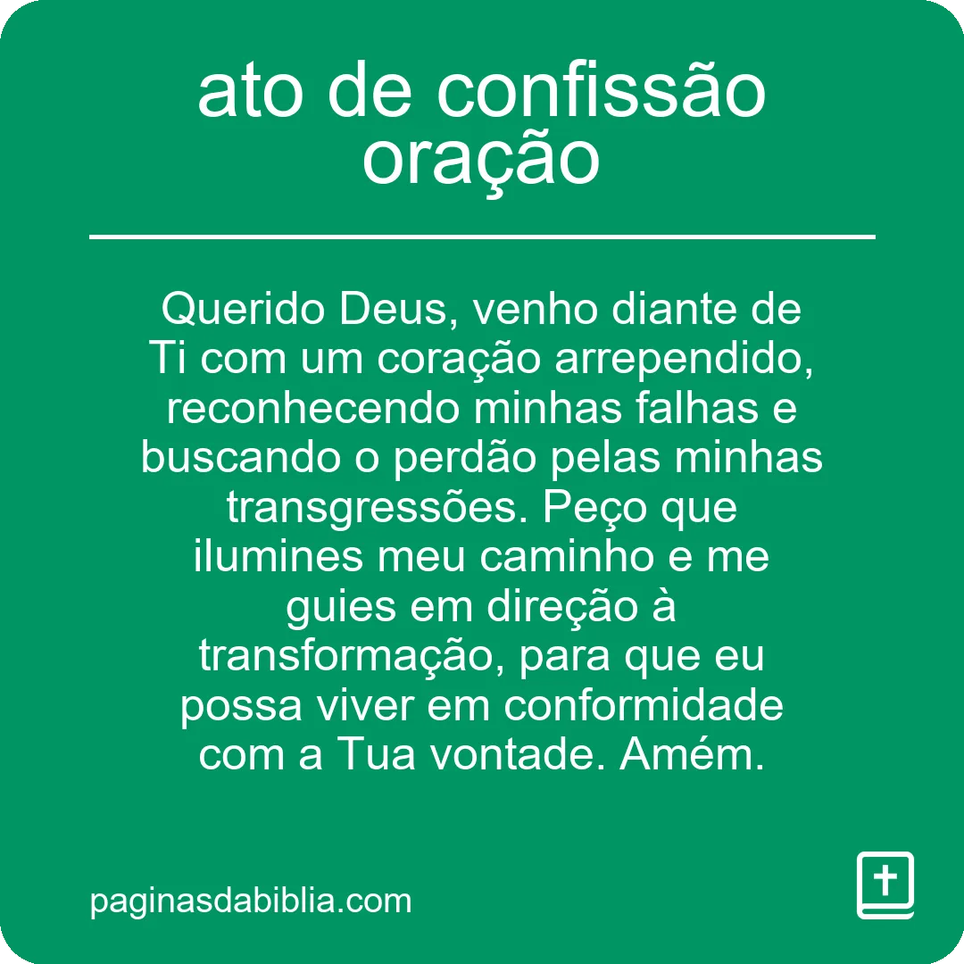 ato de confissão oração