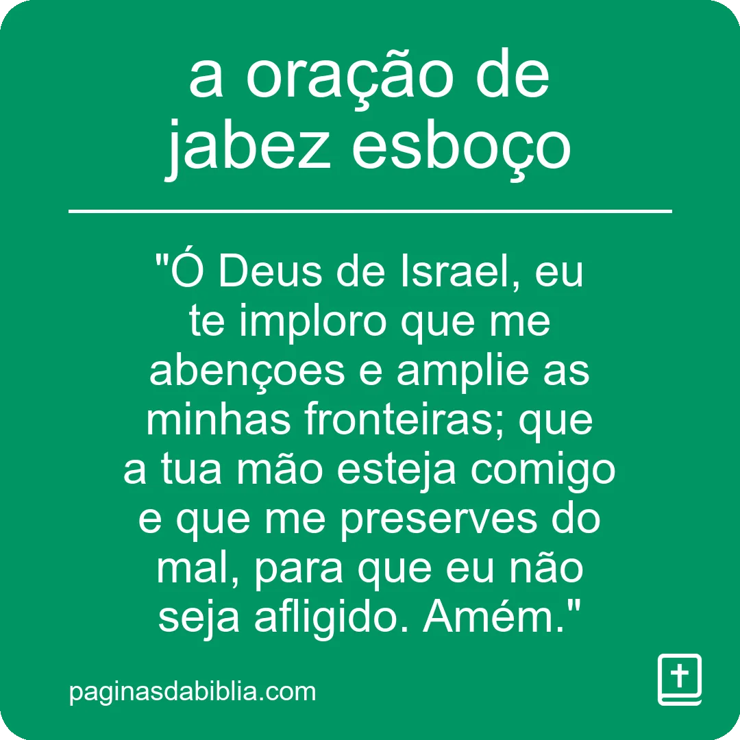 a oração de jabez esboço