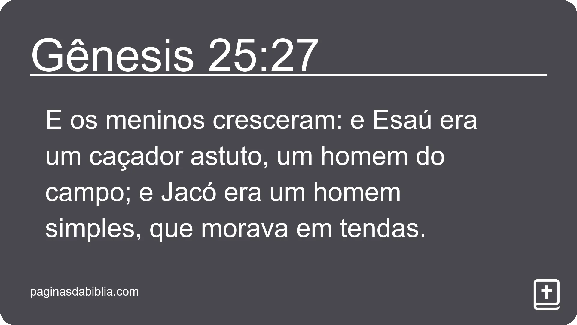 Gênesis 25:27