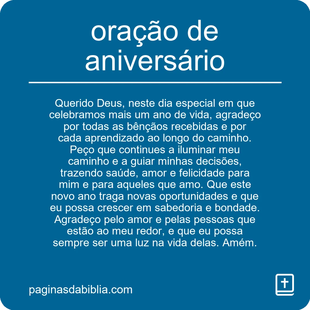 oração de aniversário