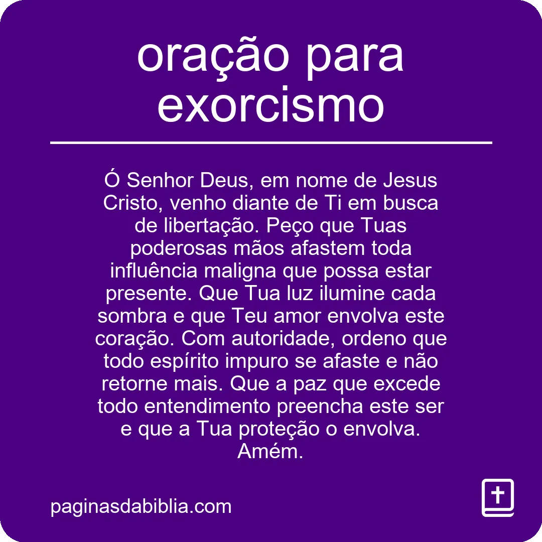 oração para exorcismo