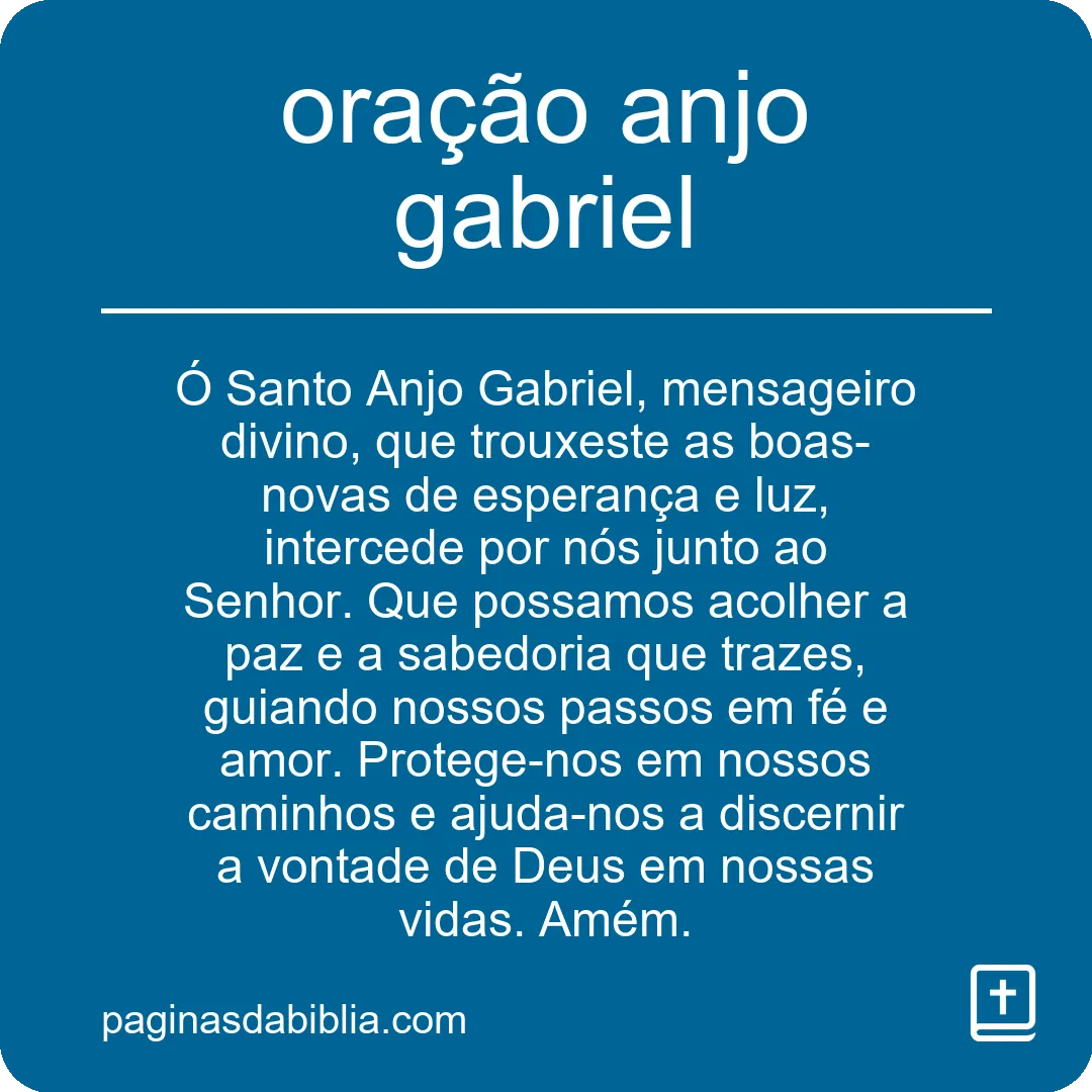 oração anjo gabriel