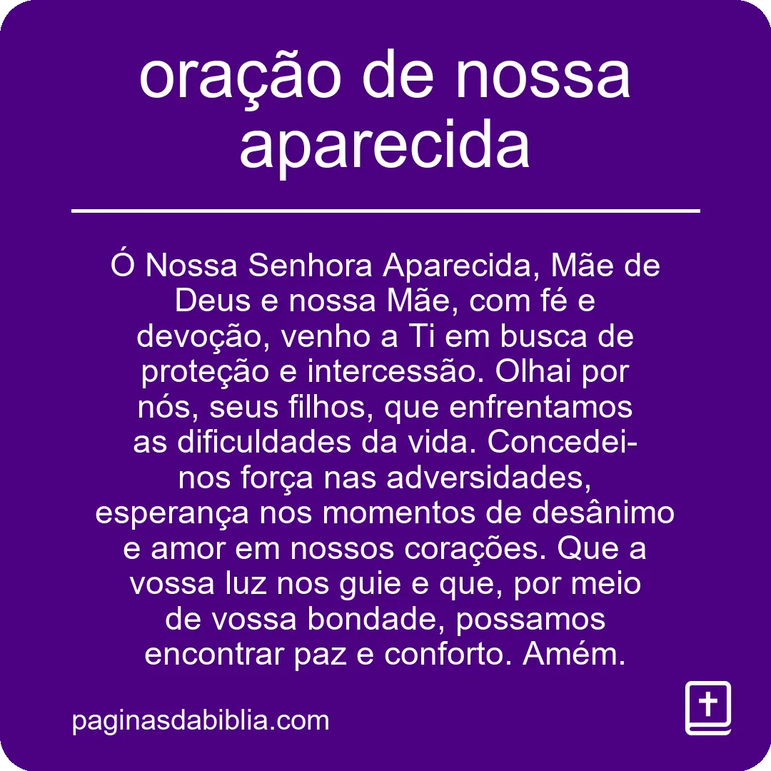 oração de nossa aparecida