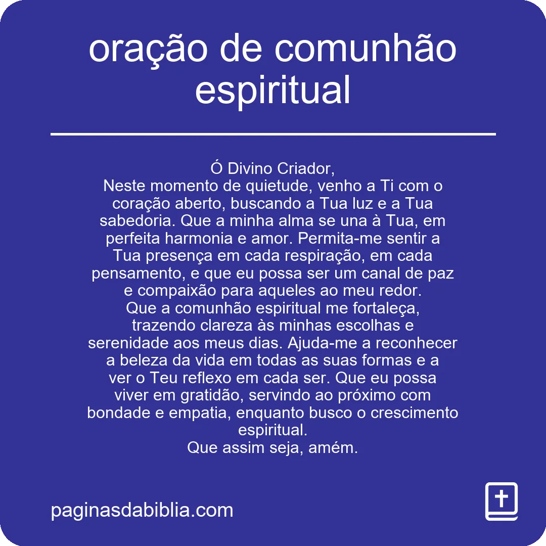 oração de comunhão espiritual