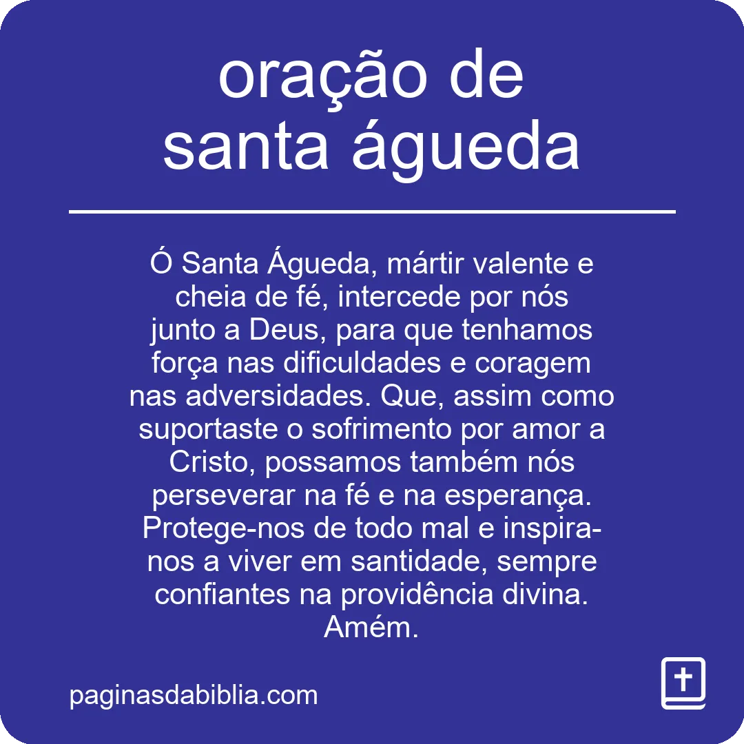 oração de santa águeda