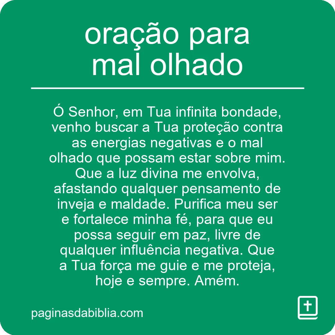 oração para mal olhado