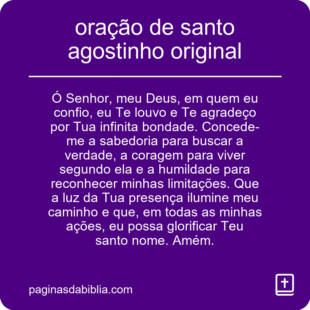 oração de santo agostinho original