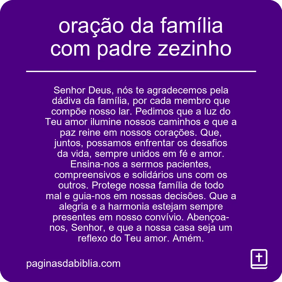 oração da família com padre zezinho