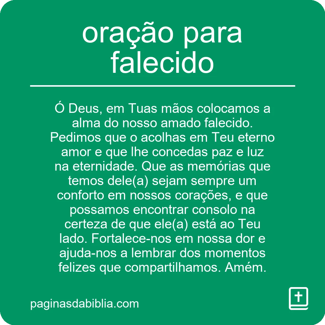 oração para falecido