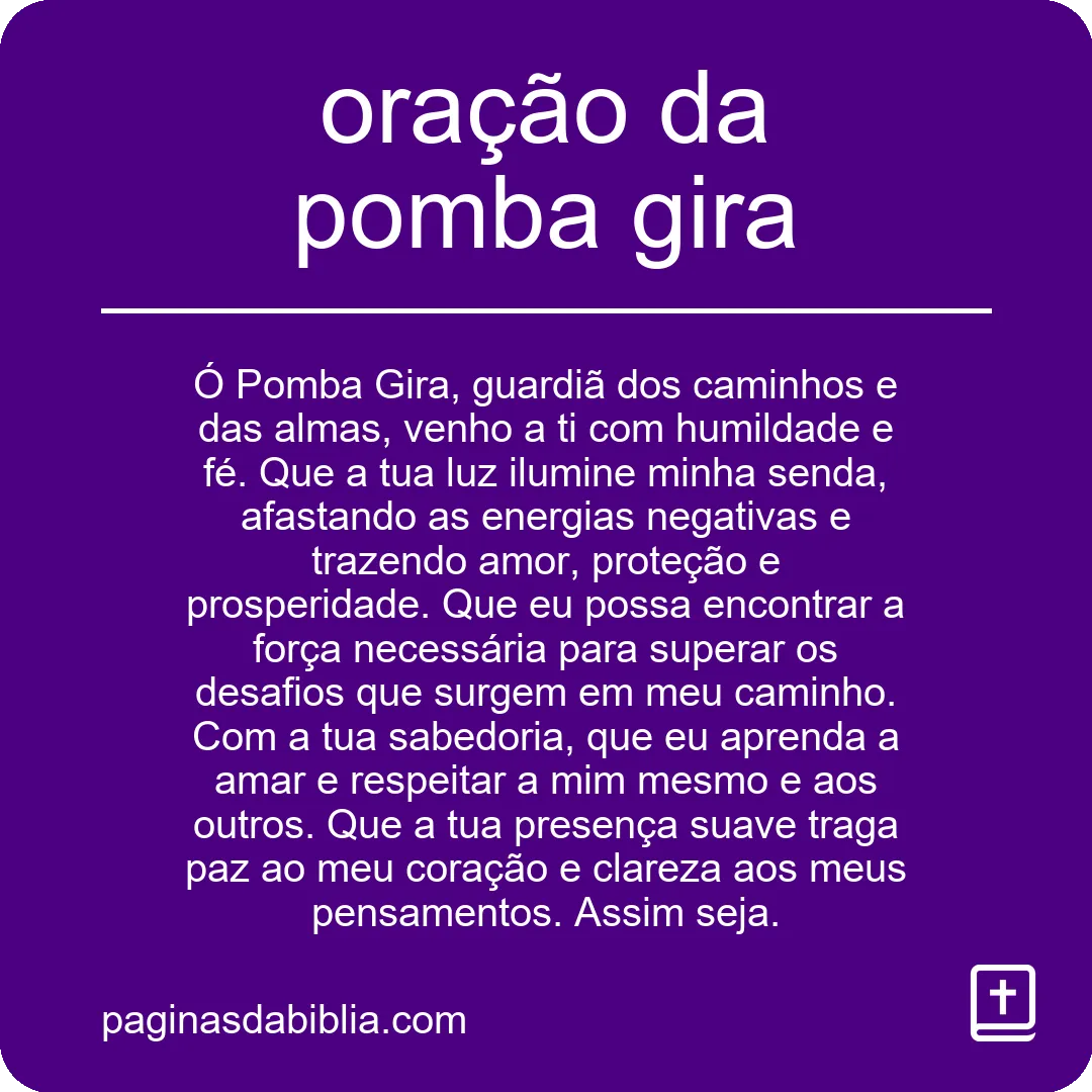 oração da pomba gira