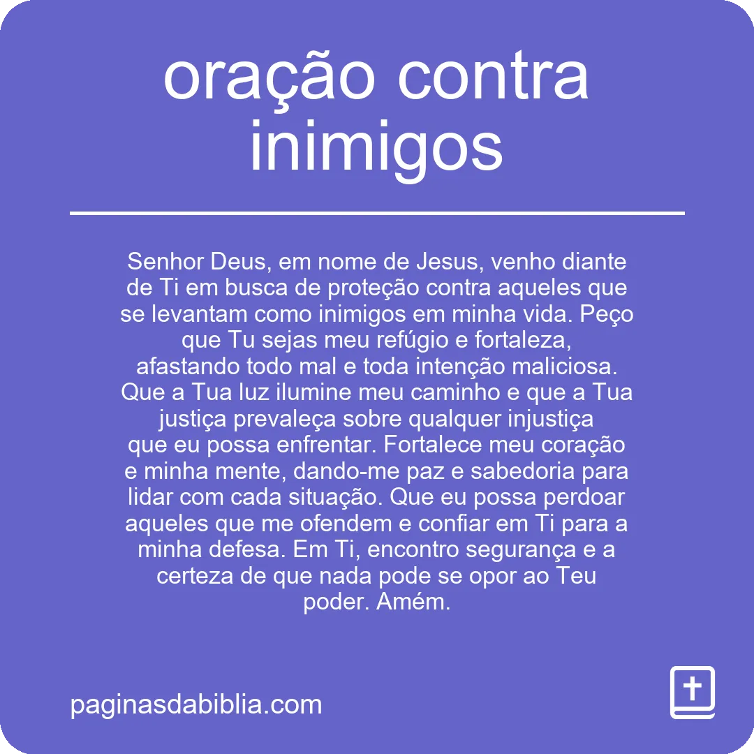 oração contra inimigos