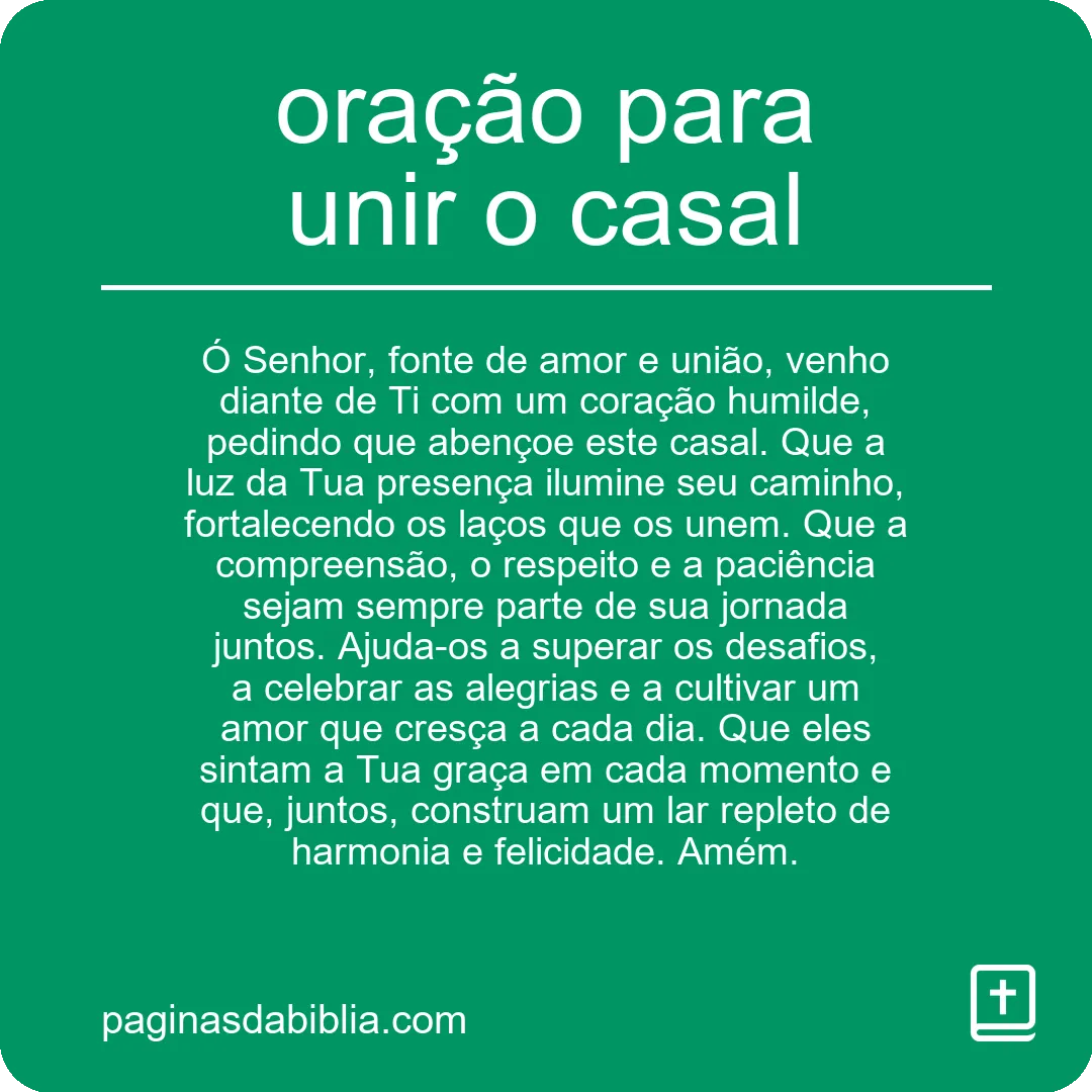 oração para unir o casal