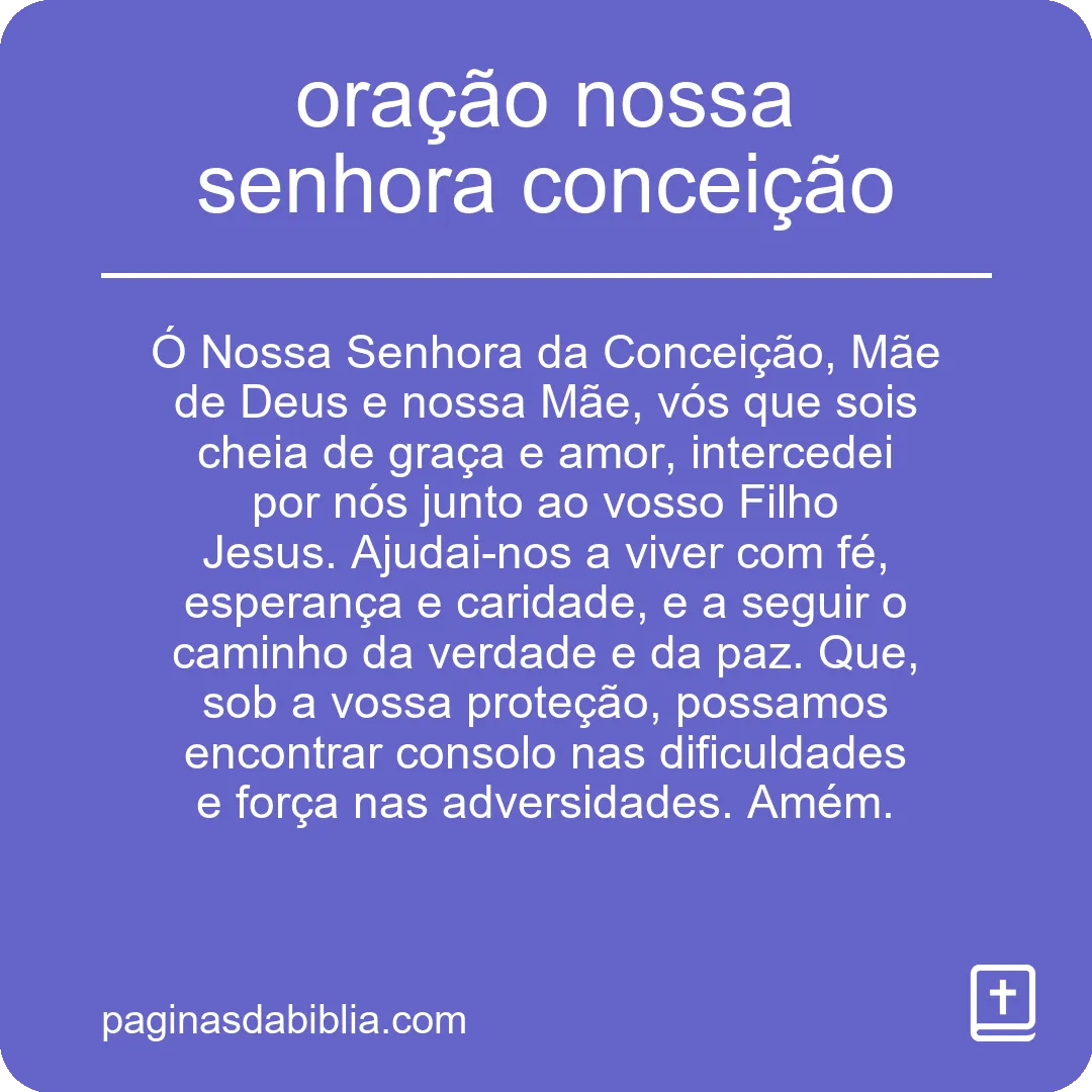 oração nossa senhora conceição