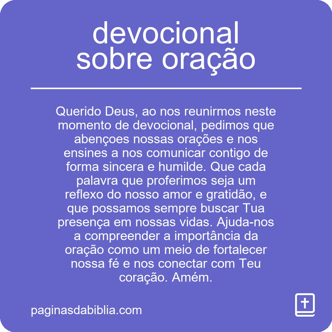 devocional sobre oração