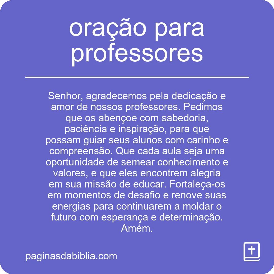 oração para professores