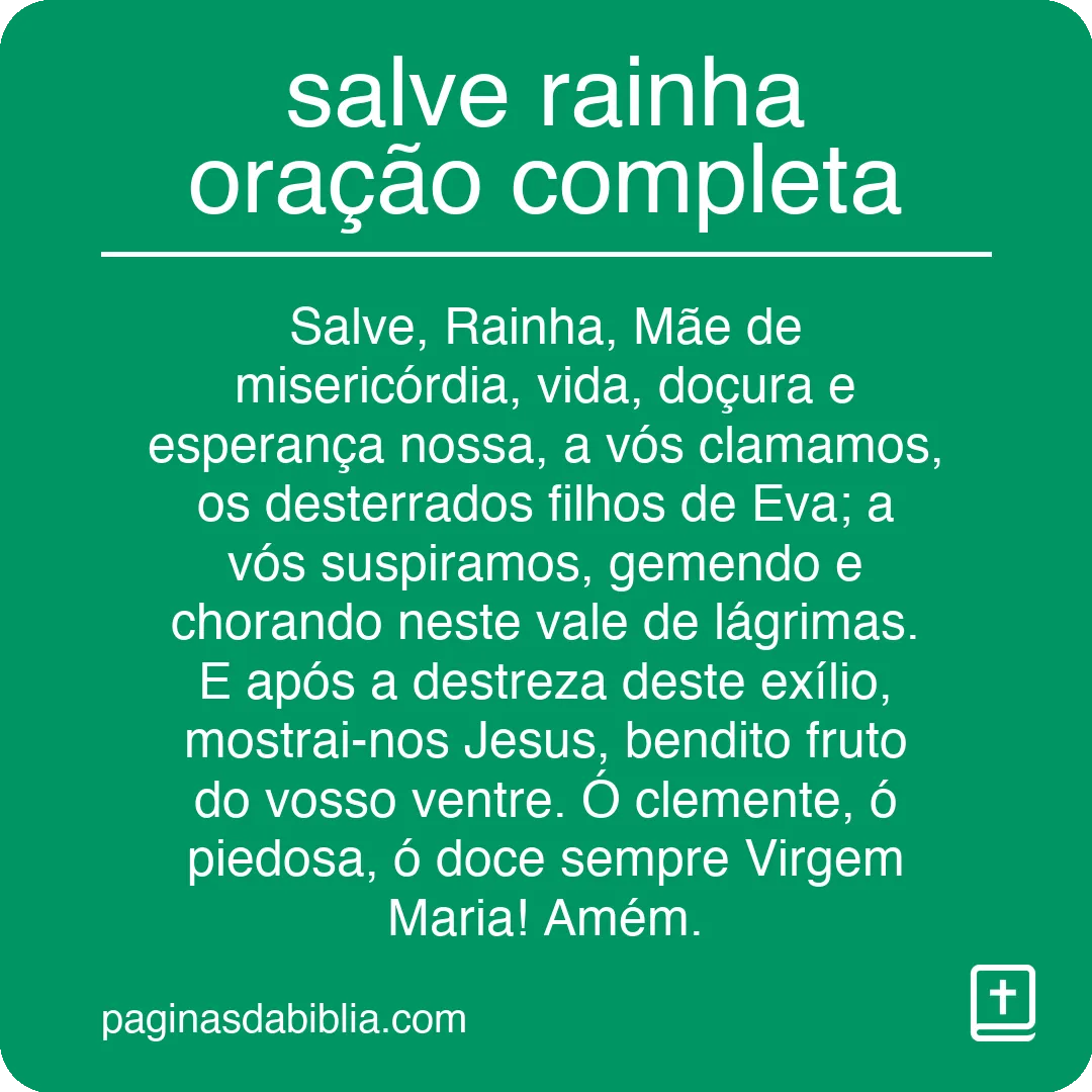 salve rainha oração completa