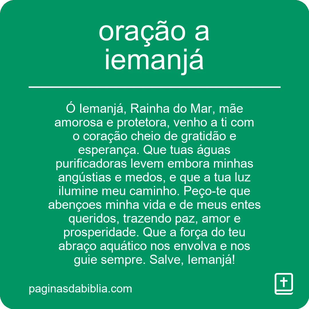 oração a iemanjá