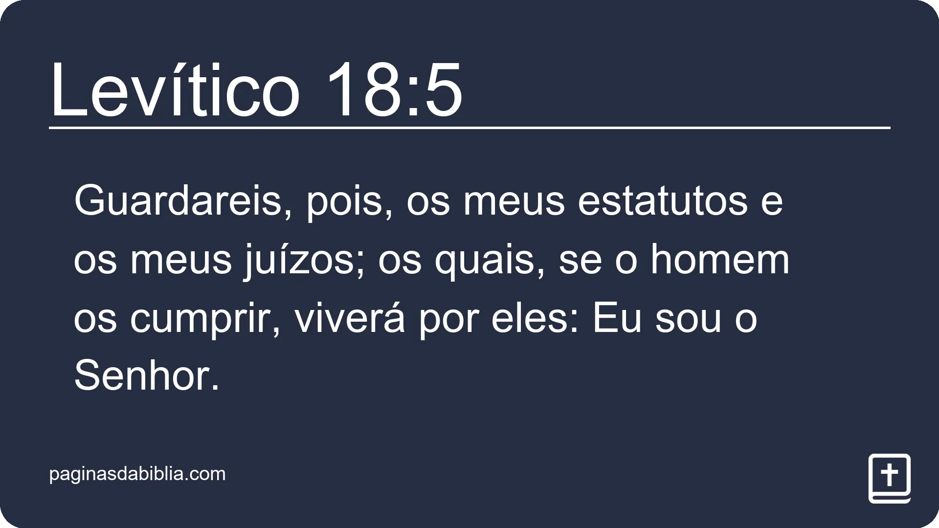 Levítico 18:5